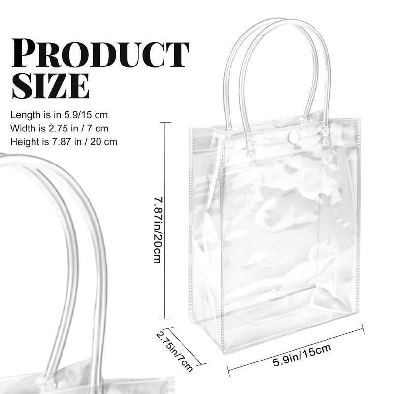 BadenBach 24 PCS Small Clear Gift Bags with Handle 5.9"" x 7.9"" x 2.8"" Plastic Transparent Gift Bag Clear Goodie Bags Clear Party Favor Bags for Wedding Birthday Party Baby Shower Halloween Christmas - Image 2